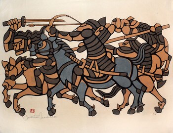 Warriors at Battle by Mori, Yoshitoshi, Kappazuri