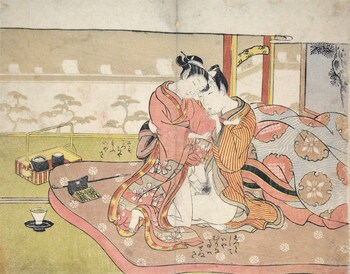 Young Man with Shy Girl by Koryusai, Woodblock Print