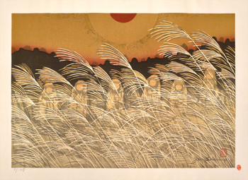 The Six Jizo at Yamashina, Kyoto by Sekino, Jun'ichiro, Woodblock Print