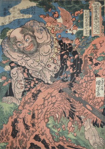 Kaosho Rochishin (Lu Zhishen) by Kuniyoshi, Woodblock Print