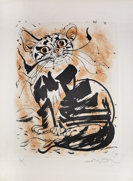 Seated Cat by Oi, Motoi, Etching