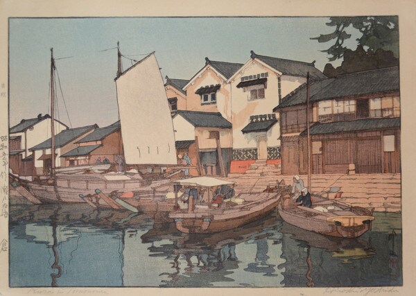 Kura in Tomonoura by Yoshida, Hiroshi, Woodblock Print