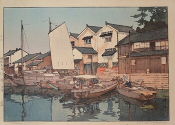 Kura in Tomonoura by Yoshida, Hiroshi, Woodblock Print
