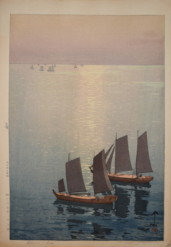Glittering Sea by Yoshida, Hiroshi, Woodblock Print