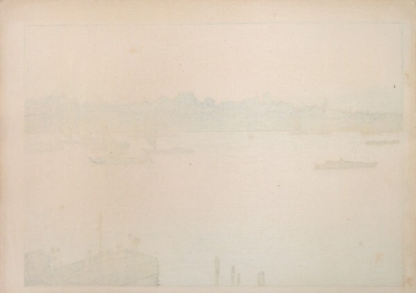 Sumida River Evening by Yoshida, Hiroshi, Woodblock Print