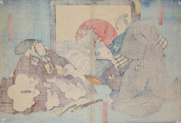 Ko no Moronao and Momoi Wakasanosuke by Kuniyoshi, Woodblock Print
