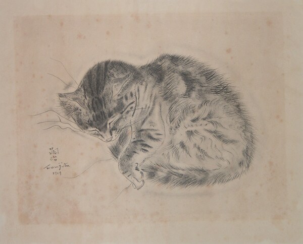 Sleeping Cat by Foujita, Tsuguharu, Lithograph