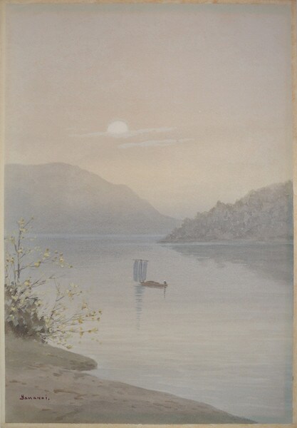 Moonlit Night in Spring, Watercolor