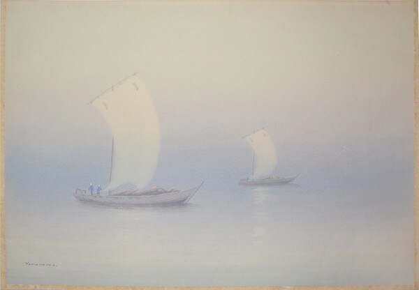 Two Fishing Boats on Calm Day, Watercolor