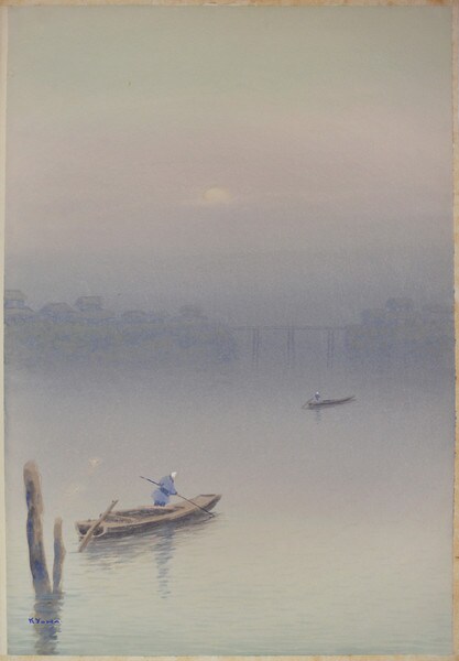 Misty Bridge, Watercolor