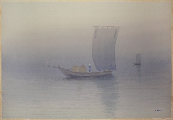 Fishing Boats in Mist, Watercolor