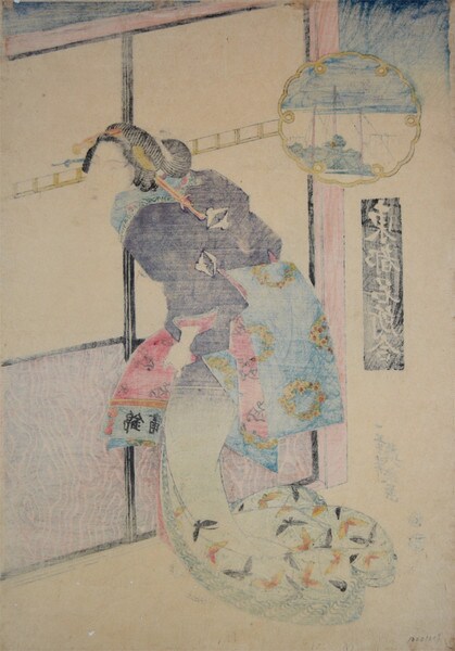 FukagawaShinchi by Eisen, Woodblock Print