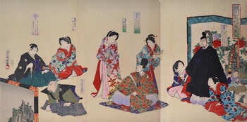 The First Three Generations of the Tokugawa Shogunate by Chikanobu, Woodblock Print