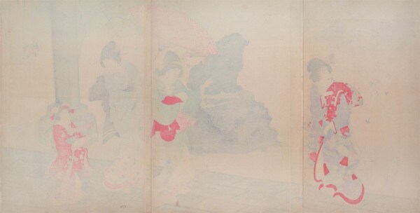 Azuma Genji: Baby's First Shrine Visit by Kokunimasa (aka Kunimasa V), Woodblock Print
