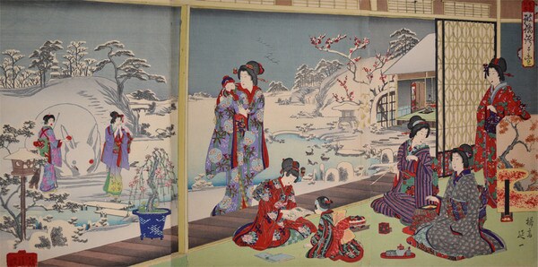 Snow by Nobukazu, Woodblock Print