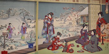 Snow by Nobukazu, Woodblock Print