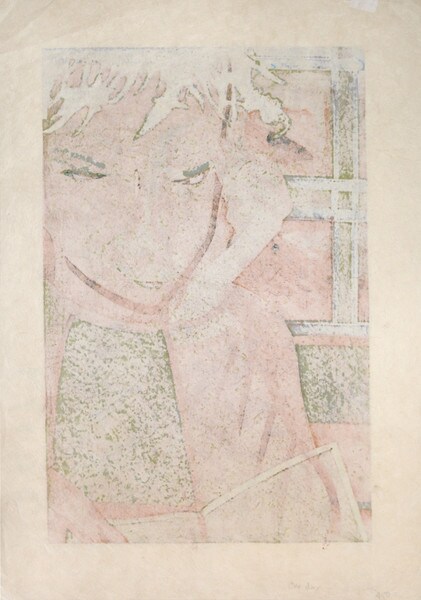 One Day of My Daughter by Fukami, Gashu, Woodblock Print