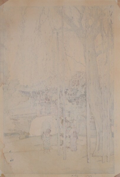 The Cherry Tree in Kawagoe by Yoshida, Hiroshi, Woodblock Print