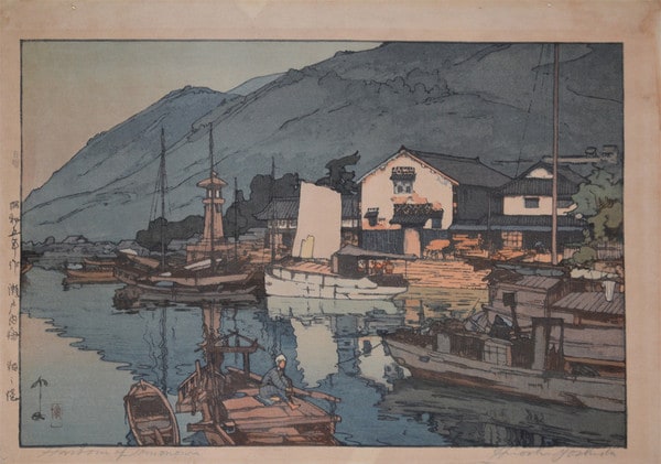 Harbor of Tomonoura by Yoshida, Hiroshi, Woodblock Print