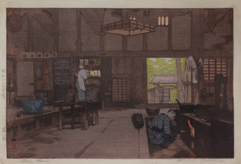 Farm House by Yoshida, Hiroshi, Woodblock Print