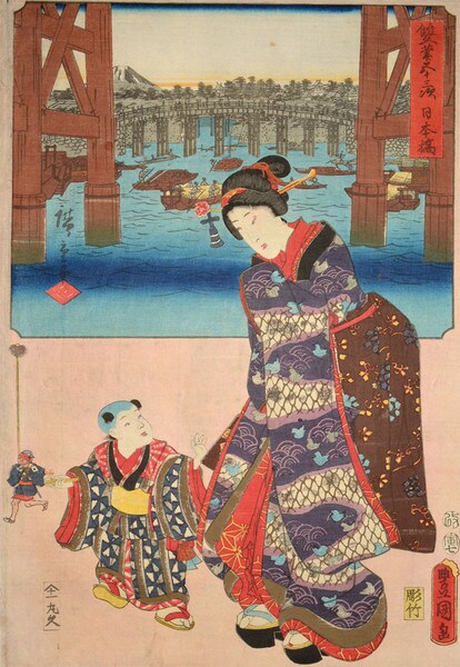 Nihonbashi by Hiroshige, Woodblock Print
