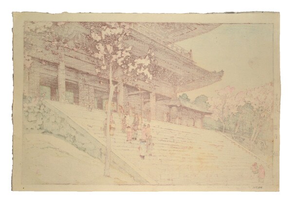 Chionin Temple Gate by Yoshida, Hiroshi, Woodblock Print
