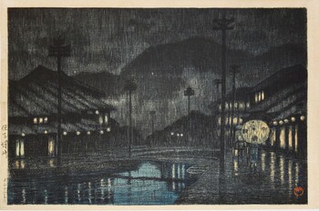 Kinosaki at Tajima by Hasui, Woodblock Print
