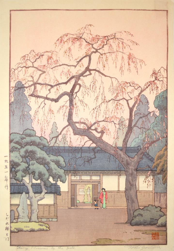 Cherry Blossoms by the Gate | Yoshida, Toshi | Ronin Gallery