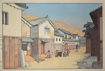 Village in Harima by Yoshida, Toshi, Woodblock Print