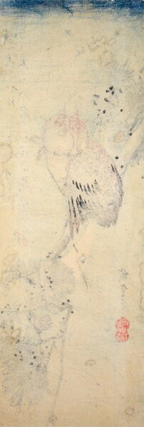 Horned Owl in Moonlight by Hiroshige, Woodblock Print