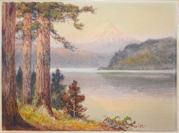 Reflection of Mt. Fuji by Yoshida, Hiroshi, Watercolor