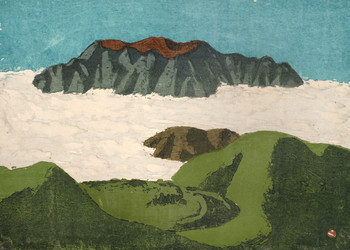 Mountains by Azechi, Umetaro, Woodblock Print