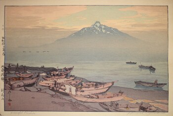 Peaceful Rishiri by Yoshida, Hiroshi, Woodblock Print