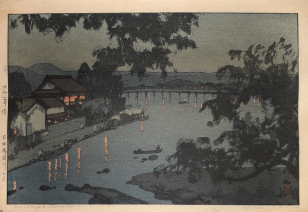 Chikuga River in Hida by Yoshida, Hiroshi, Woodblock Print