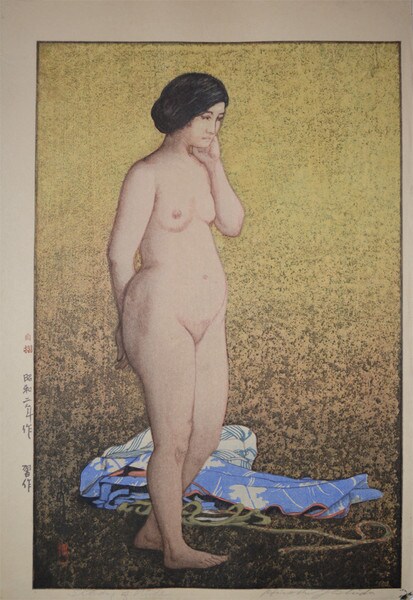 Study of Nude by Yoshida, Hiroshi, Woodblock Print