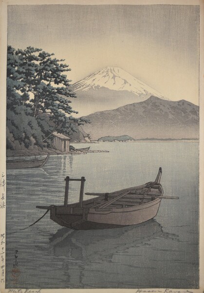 Nagahama Beach in Mito by Hasui, Woodblock Print