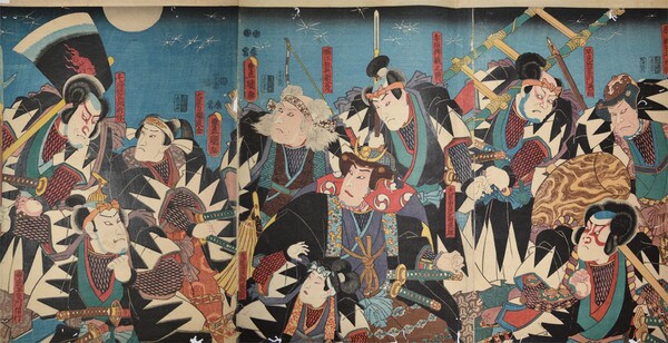 Chushingura; Loyal Retainers by Toyokuni III, Woodblock Print