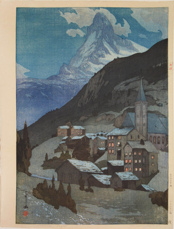 Matterhorn Night by Yoshida, Hiroshi, Woodblock Print