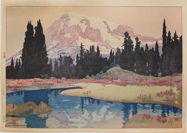 Mt. Rainier by Yoshida, Hiroshi, Woodblock Print