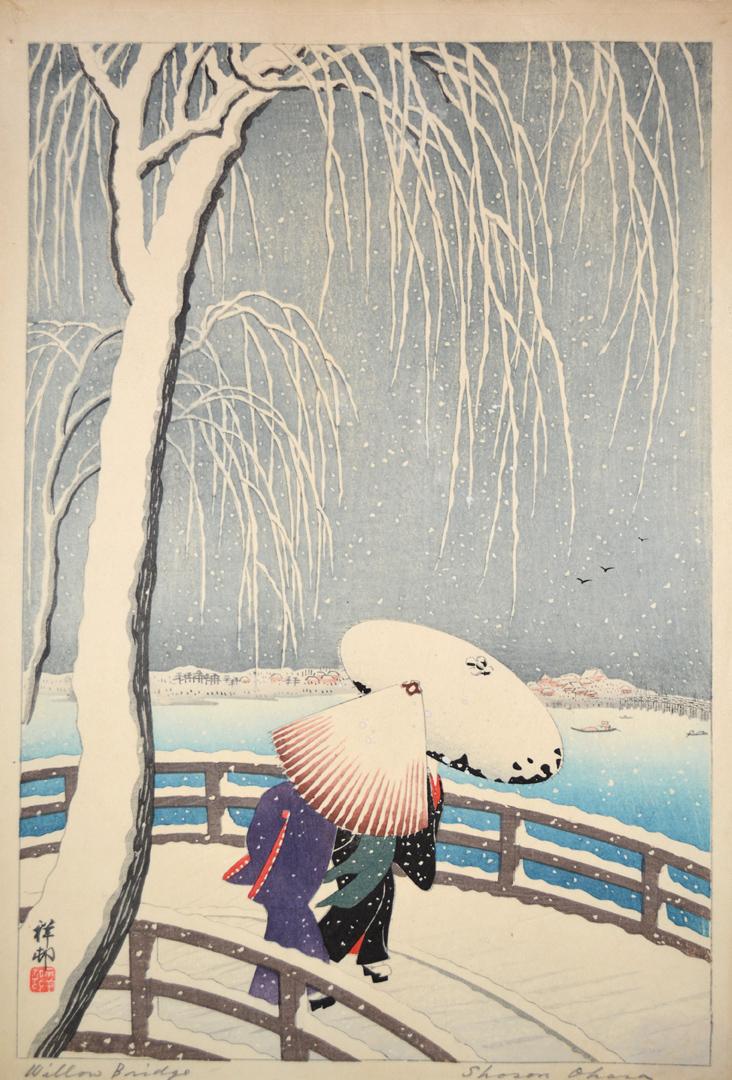 Snow on Willow Bridge | Shoson | Ronin Gallery