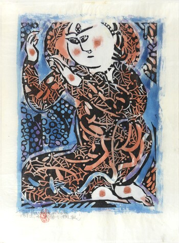 Our Benefactor in the Mountains by Munakata, Shiko, Woodblock Print