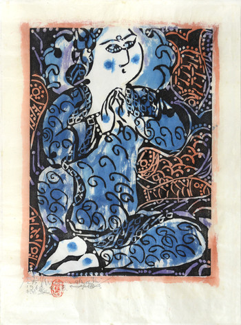 Our Benefactor in the Sea by Munakata, Shiko, Woodblock Print