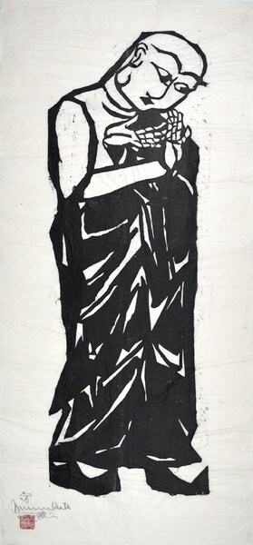 Ananda, Master of Memory and Learning by Munakata, Shiko, Woodblock Print
