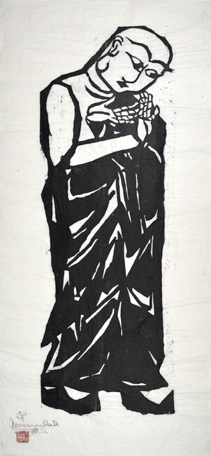 Ananda, Master of Memory and Learning by Munakata, Shiko, Woodblock Print