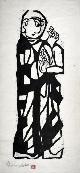 Śāriputra, Master of Wisdom by Munakata, Shiko, Woodblock Print