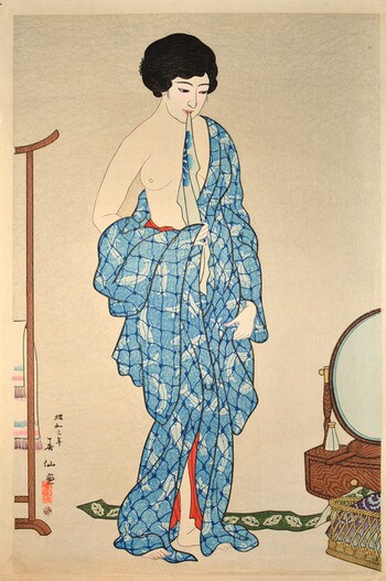 After a Bath by Natori, Shunsen, Woodblock Print