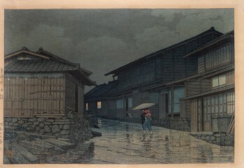 Nissaka on Tokaido by Hasui, Woodblock Print