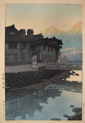 Kaesong in Korea by Hasui, Woodblock Print