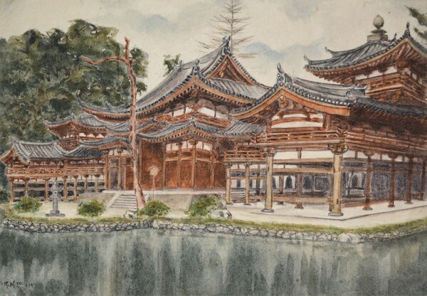 Temples by Unsigned / Unknown Artist, Watercolor