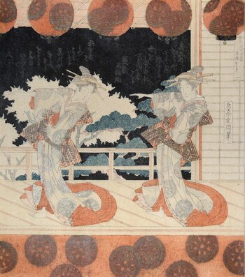 Furuichi Dance by Gakutei, Woodblock Print